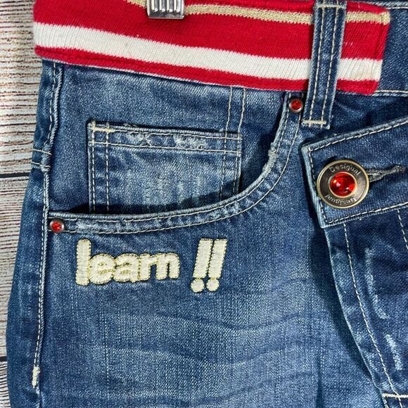 Desigual Asymmetrical Upcycled Denim Mini Skirt Size 38/US Sz 6 - Picture 5 of 9